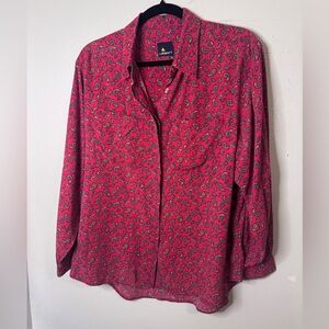 Lizsport Paisley vintage western Button Down Blouse